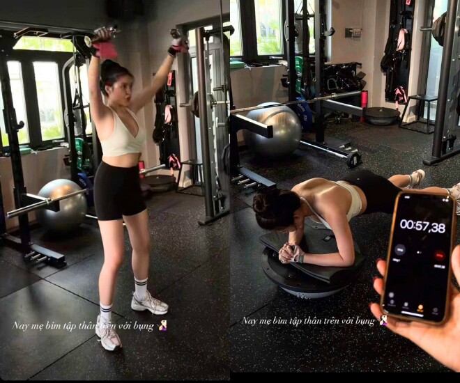 Trở lại phòng tập sau sinh, mẹ bỉm chú trọng các bài tập bụng và thân trên.