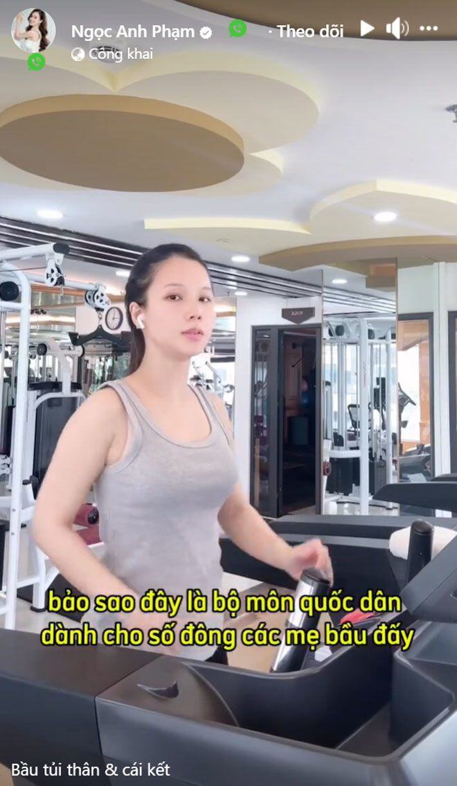 Mỹ nhân VTV tập luyện đều đặn khi mang bầu.