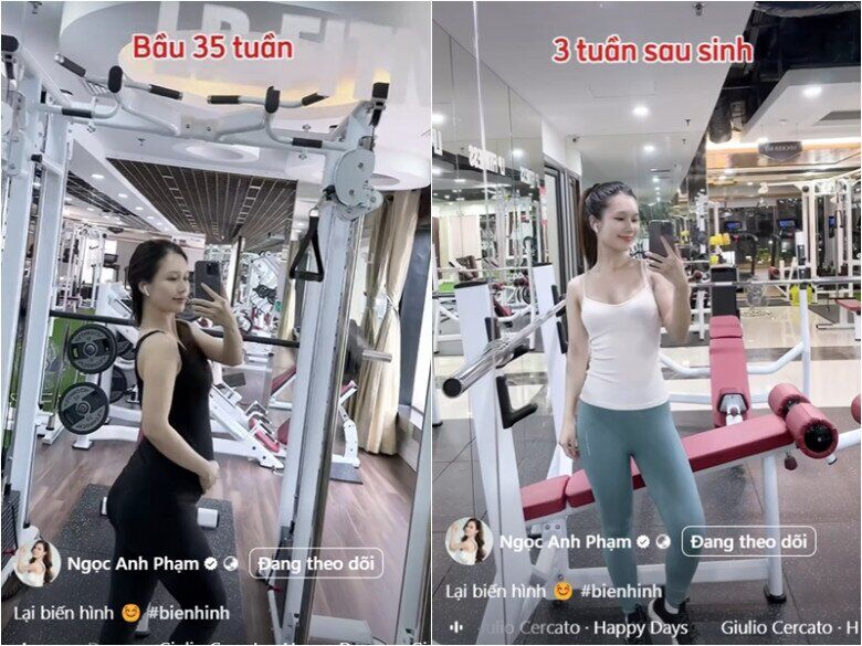 Mẹ bỉm khiến dân tình ngỡ ngàng khi khoe dáng thon gọn sau 3 tuần sinh nở.