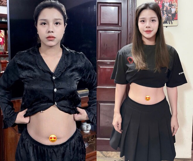 Mẹ 3 con khoe vòng hai đã thon gọn và gần như về lại form như trước khi mang thai.
