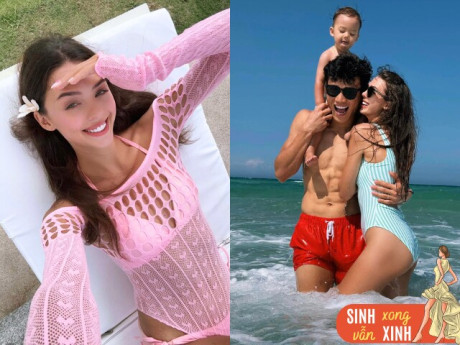 Bà bầu - Hot girl Ukraine 22 tuổi sinh con cho chàng trai người Mường cao 1m81, sau sinh khoe dáng bốc lửa với bikini