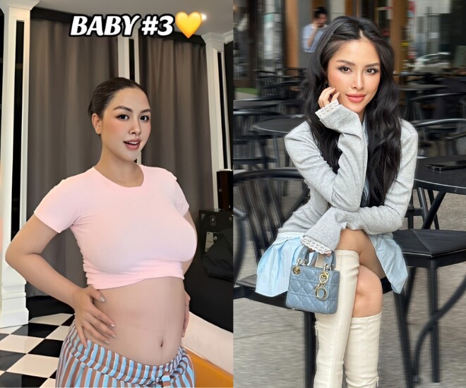 Hot girl Trang Pilla đón niềm vui mang thai con thứ 3 ở tuổi 32.