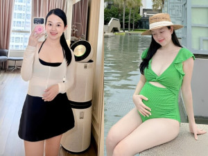 Hot girl Nhật ký Vàng Anh khoe dáng nuột nà sau 1 tháng sinh con với chồng công an, mẹ 3 con vẫn "trông mòn con mắt"