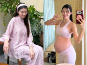 Bà bầu - Nàng hậu Việt 1m75 lấy ông chủ khách sạn giàu đẹp có bằng thạc sĩ, bầu gần "vỡ chum" vẫn xinh rụng rời, ở cữ 5 sao