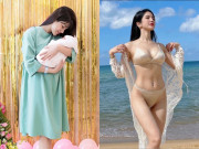 Bà bầu - Hot girl Việt đi đẻ được ê-kíp bác sĩ khen là "sản phụ đẹp nhất từng gặp", U40 làm mẹ đơn thân giàu xinh nõn nà