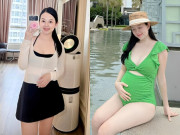 Bà bầu - Hot girl Nhật ký Vàng Anh khoe dáng nuột nà sau 1 tháng sinh con với chồng công an, mẹ 3 con vẫn "trông mòn con mắt"