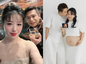 Cô giáo dạy piano xinh như búp bê vừa sinh con với   anh tài   đình đám Vbiz, nhan sắc khi mang bầu còn bất ngờ hơn