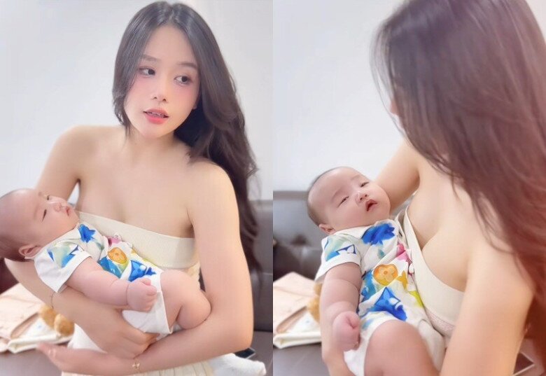Vợ Trọng Lân khoe con trai bụ bẫm, giống bố y đúc, lo lắng vì bé 7 tháng vẫn thưa tóc - 6