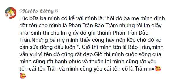 Mẹ đi khai sinh đặt tên con gái quá đẹp Phan Trần Bảo Trâm, nhân viên sửa thành cái tên khác, đứa trẻ giờ biết ơn - 2