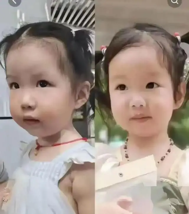 Hai đứa trẻ, một bé gái 2,5 và con gái bà Vương.