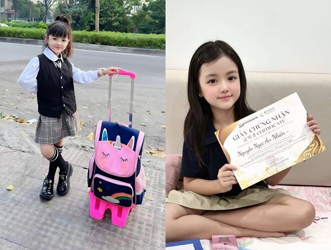 Cô nhóc có thành tích học tập tốt.