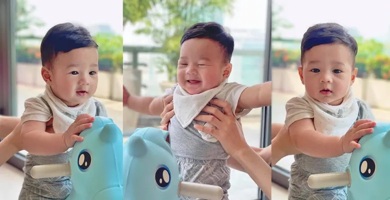 Bé Liam được khen ngợi đẹp trai từ bé.
