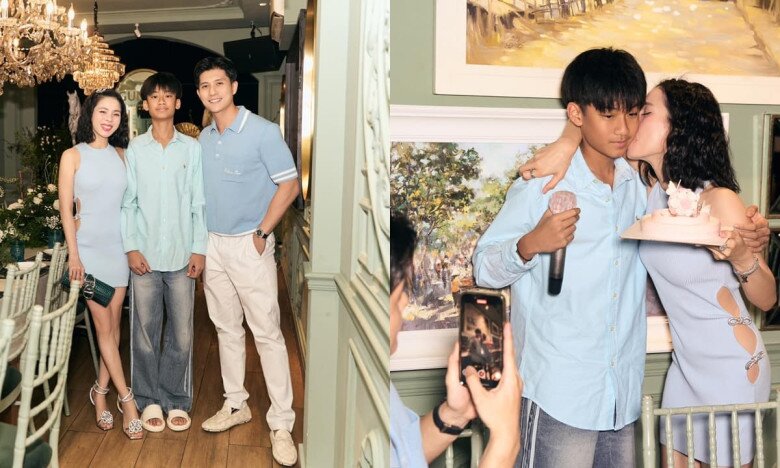 Lệ Quyên làm sinh nhật đầy xa hoa cho con trai ở nhà hàng: Bàn tiệc dài kín phòng, 2 chiếc bánh kem cầu kì - 13