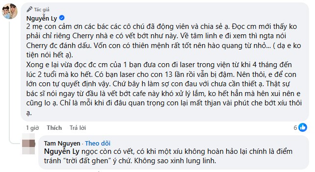 Hot mom Ly Nguyễn cảm thấy yên tâm hơn sau khi nghe chia sẻ của các bà mẹ khác.