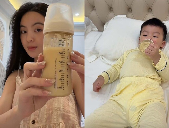 ... sau đó bé Lido sẽ uống hết hơn 200ml sữa.
