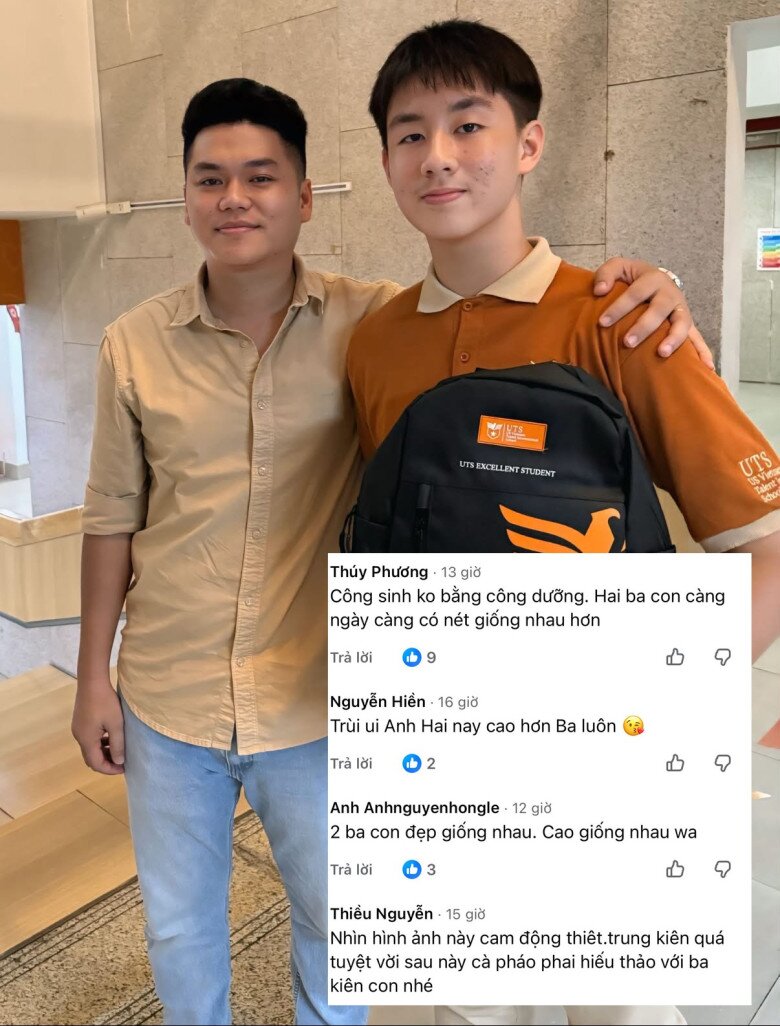 Nhiều bình luận dành lời khen ngợi cho cặp cha con.