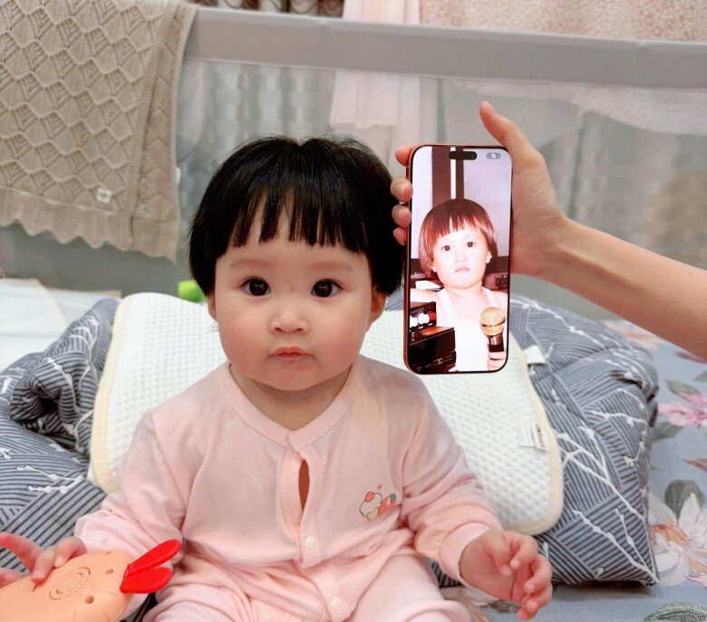 Con gái DV Phương Hằng amp;#34;Gạo nếp gạo tẻamp;#34; được khen da trắng, mắt to như búp bê, giống hệt mẹ lúc nhỏ - 1