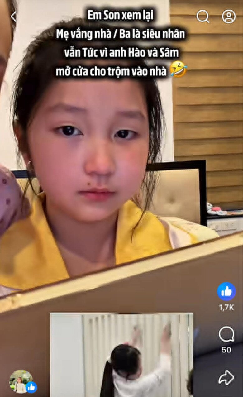 Bé Son khóc khi mình và các anh, em trai không hoàn thành nhiệm vụ mà chương trình đã đưa ra.