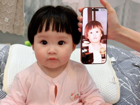 Con gái DV Phương Hằng "Gạo nếp gạo tẻ" được khen da trắng, mắt to như búp bê, giống hệt mẹ lúc nhỏ