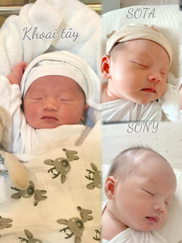 3 quý tử của mẹ Ly Kute giống nhau như đúc.