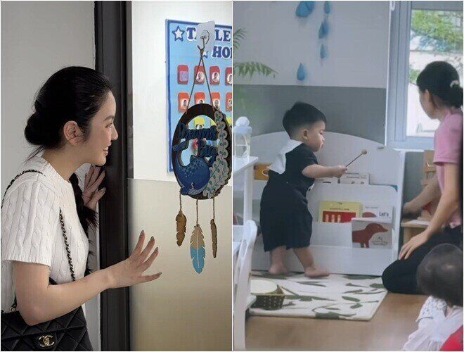 Bà mẹ thường nán lại một lúc để theo dõi hoạt động của con trai rồi mới yên tâm ra về.