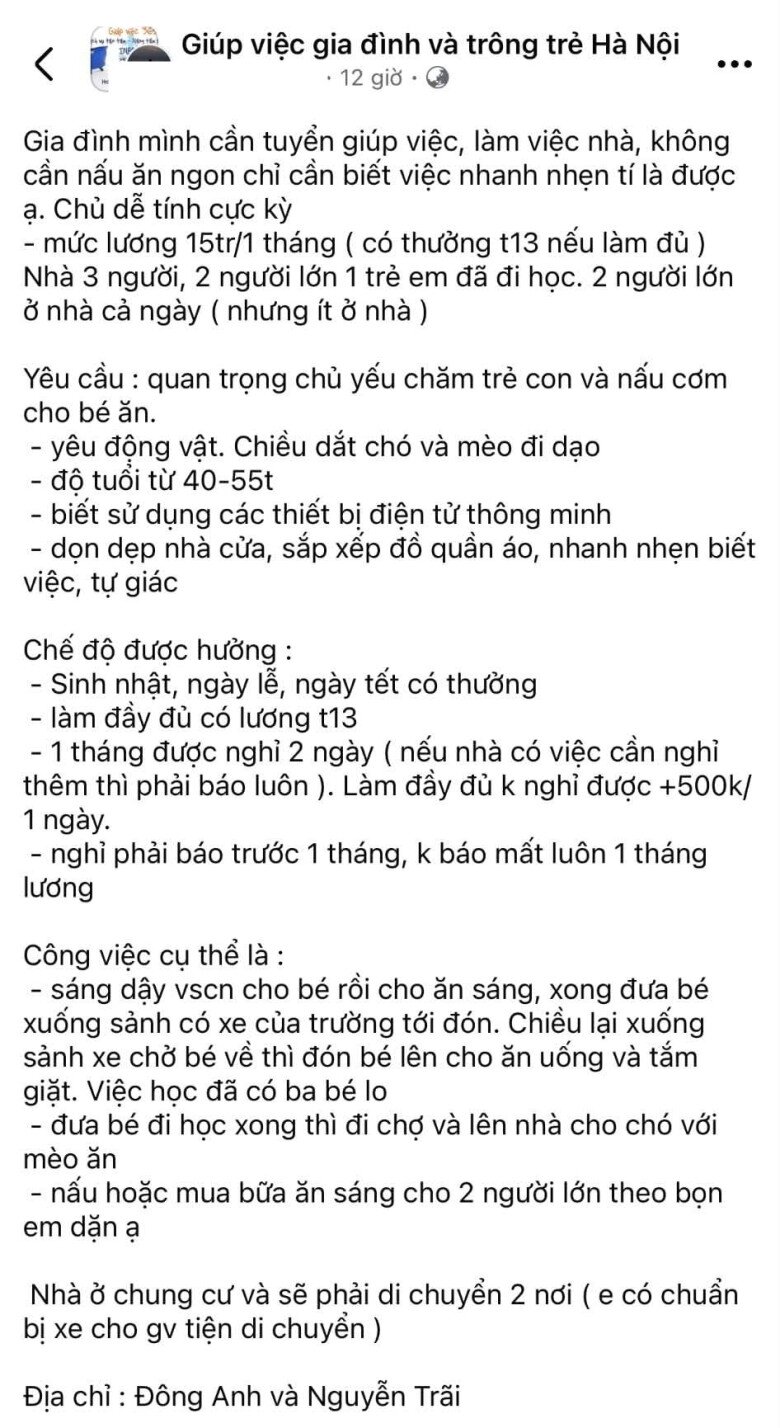 Nguyên văn bài đăng tuyển của mẹ bỉm.
