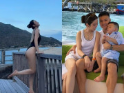Yêu con - Quang Hải và vợ đại gia Chu Thanh Huyền đưa con đi trốn nóng ở Nha Trang, chồng chăm con, vợ thoải mái diện biniki khoe dáng