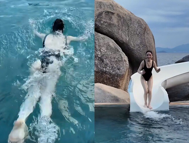 Có chồng chăm con nên mẹ bỉm yên tâm nghỉ dưỡng.