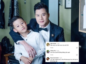Quang Dũng khoe lại ảnh cùng con trai Jennifer Phạm lúc nhỏ, Bảo Nam dễ thương là bản sao hoàn hảo của bố