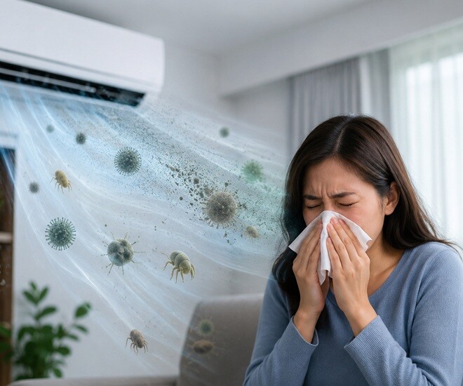 Rất nhiều người viêm mũi dị ứng do sử dụng điều hòa sai cách nhưng không hề nhận ra. Ảnh minh họa. 