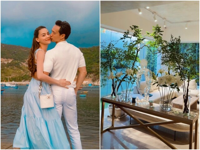 Hồ Ngọc Hà cắm hoa trong biệt thự 30 tỷ, ông xã Kim Lý nhận xét đúng 4 từ