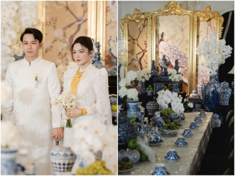 Đám cưới "công tử Bạc Liêu" chi nửa tỷ đồng, phủ kín gốm sứ, tranh khảm vàng