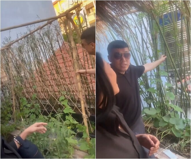 Anh Hai không ngừng khen ngợi khu vườn quá đã, quá tuyệt vời, thậm chí hài hước còn xin Phương Thanh cho mình một căn phòng để tên chữ Lam Trường.