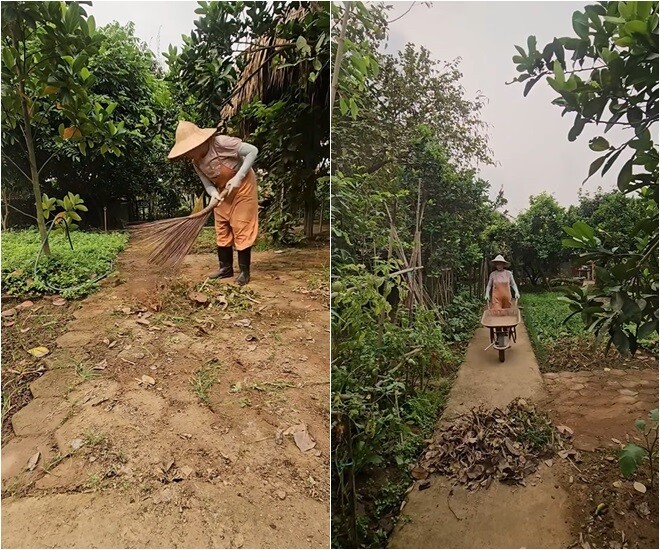 Cô tiết lộ: Mỗi buổi sáng cả tuần luôn, Oanh sẽ ra đây. Bởi vì được nghỉ, đang ế, chưa có vai nào. Đổi một bộ quần áo ướt sũng lấy một khu vườn sạch sẽ, tinh tươm, thoáng mát nhưng vô thức đem đến cho mình một cảm giác tích cực vô cùng.