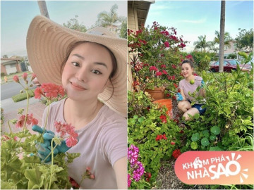 Không chỉ có nhiều nhà rộng ở Việt Nam, Vy Oanh sang Mỹ sống trong cơ ngơi có khu vườn tuyệt đẹp