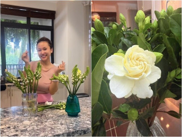 Nữ diễn viên Nhật ký Vàng Anh làm đẹp biệt thự 200m2 bằng những bình hoa xinh, cắm loài hoa có tên cực kiêu sa