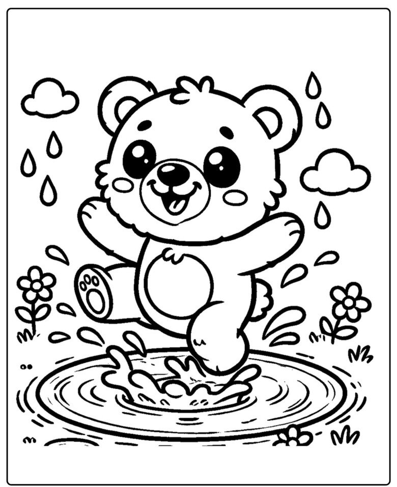 20 bức tranh tô màu gấu teddy đáng yêu giúp bé mầm non sáng tạo hơn - 16