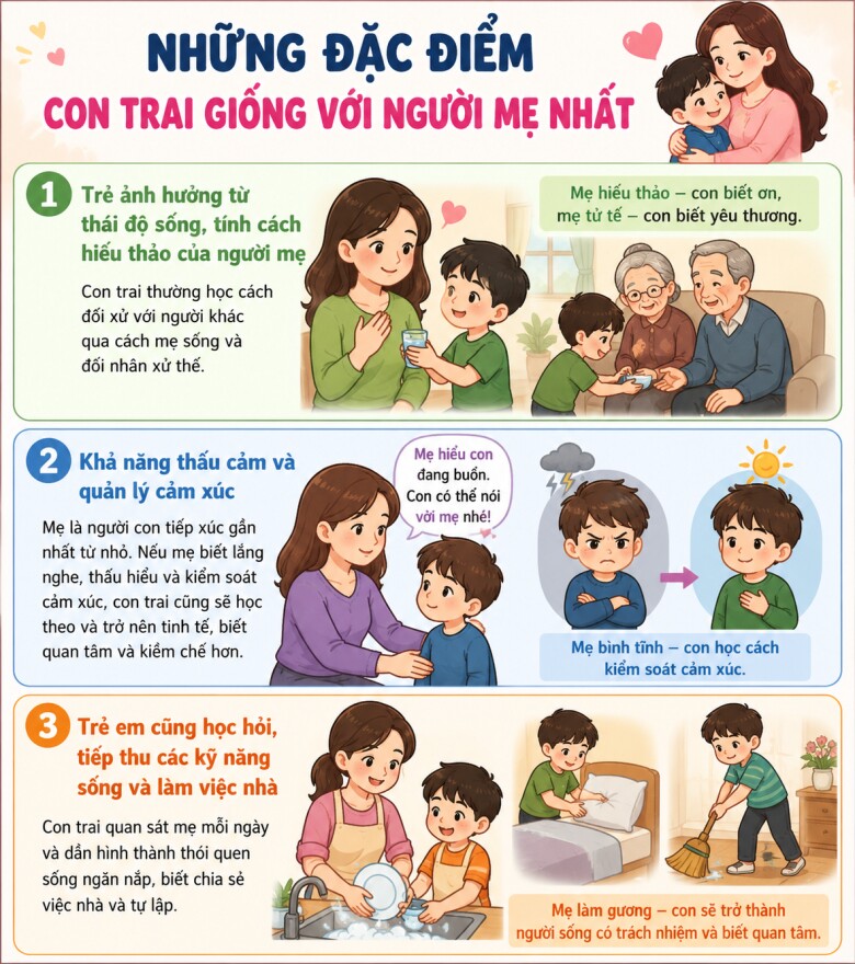 3 đặc điểm bé trai giống mẹ, tương lai con thành công hay thất bại nằm trong ý niệm này của mẹ - 3