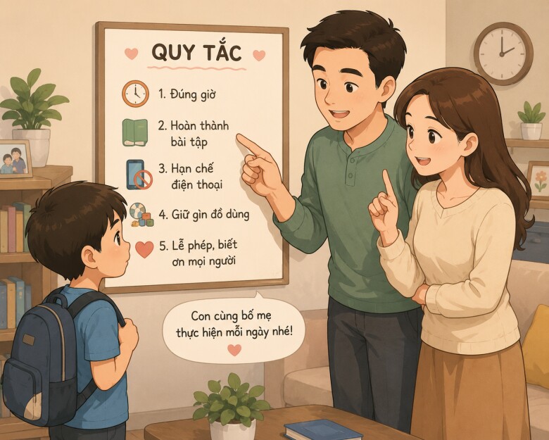 Thay vì liên tục la mắng hay thúc ép, bố mẹ nên kiên nhẫn giúp con xây dựng những thói quen tích cực mỗi ngày.