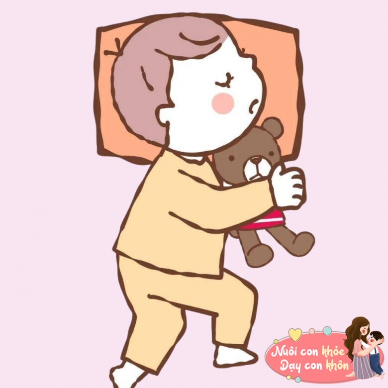Trẻ ngủ nghiêng mình hay ốm gối là đứa trẻ sống tình cảm.