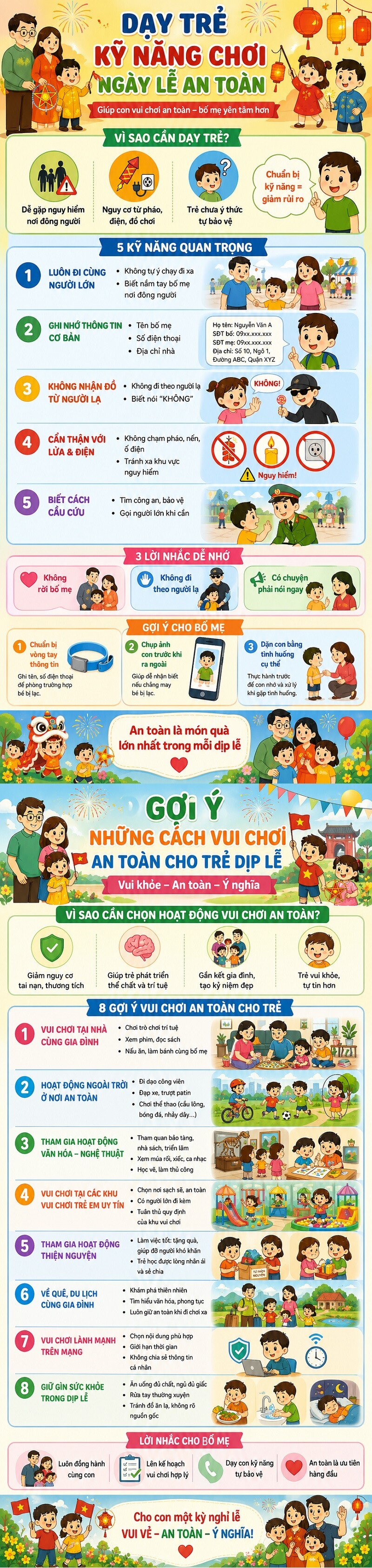 Infographic: 5 kỹ năng sống còn giúp con chơi vui và an toàn ngày lễ - 1