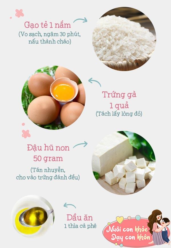 Ch&aacute;o đậu hũ non trứng g&agrave; chứa nhiều dưỡng chất tốt cho sự ph&aacute;t triển tr&iacute; n&atilde;o của trẻ.