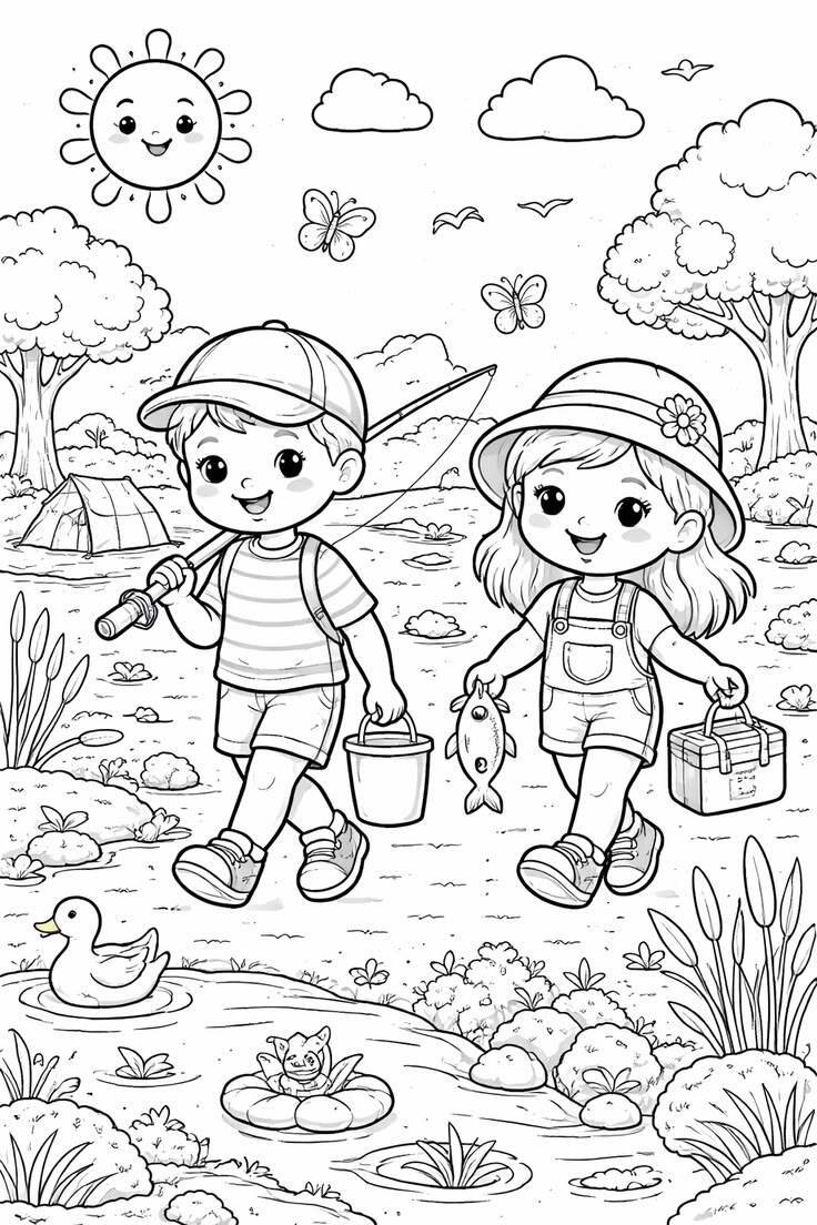 Những hoạt động mùa hè đáng yêu bước vào tranh tô màu của bé - 20