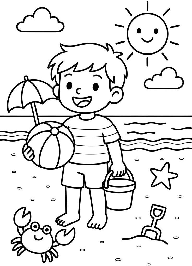 Những hoạt động mùa hè đáng yêu bước vào tranh tô màu của bé - 3