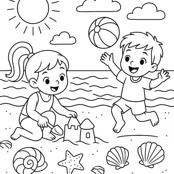 Những hoạt động mùa hè đáng yêu bước vào tranh tô màu của bé - 4