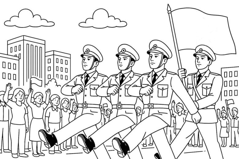 Những bức tranh tô màu bộ đội ý nghĩa và dễ tô cho bé mầm non (P2) - 10