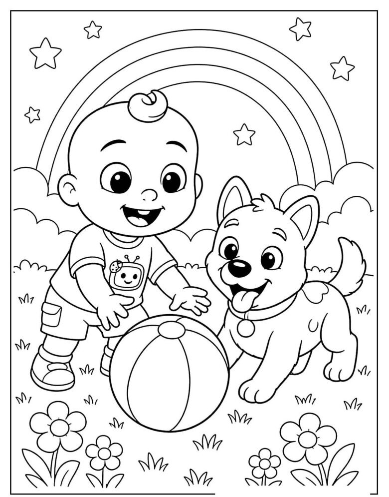 Tranh tô màu Cocomelon sôi động, dễ thương dành cho bé mầm non - 3