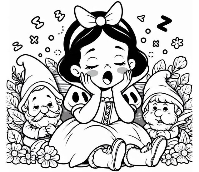 Bộ sưu tập tranh tô màu công chúa Bạch Tuyết và bảy chú lùn đáng yêu cho bé - 18