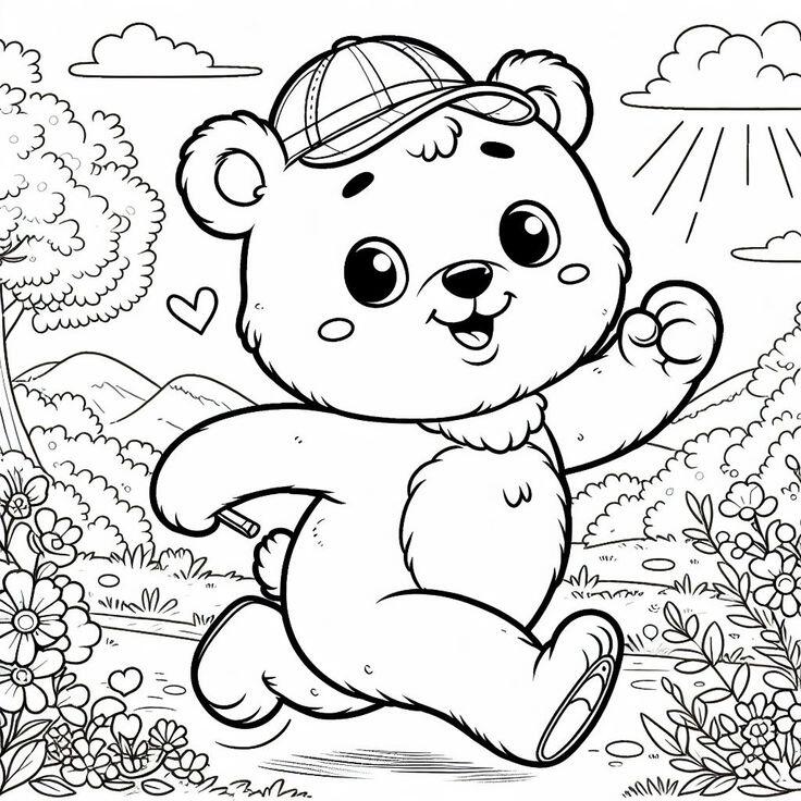 20 bức tranh tô màu gấu teddy đáng yêu giúp bé mầm non sáng tạo hơn - 1