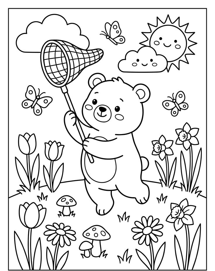 20 bức tranh tô màu gấu teddy đáng yêu giúp bé mầm non sáng tạo hơn - 10